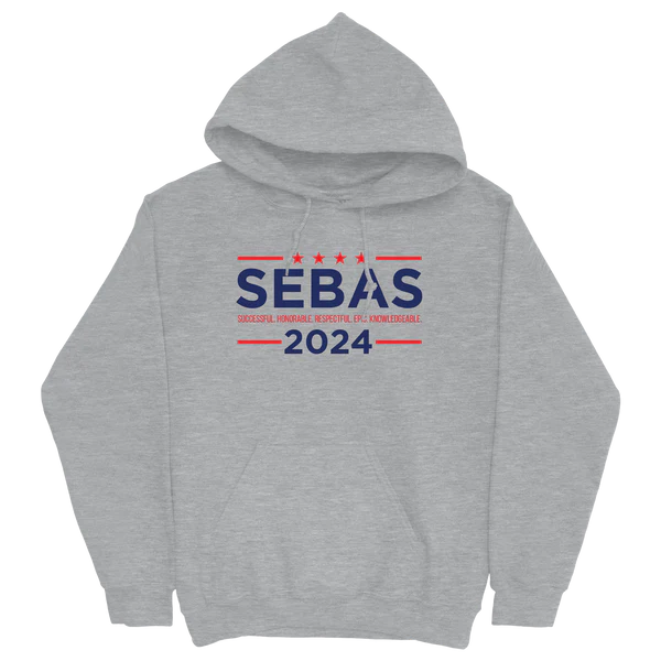 Sebas for President 2024 Grey Hoodie