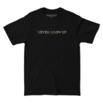 Never Grow Up Embroidered Black Tee