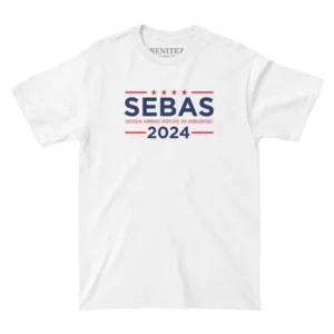 Sebas for President 2024 White Tee